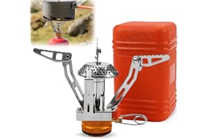 FSWWSF Fornello a gas da campeggio, da campeggio a gas, 3000 W, fornello a gas ultraleggero con scatola per il trasporto per escursioni, trekking, campeggio, picnic, outd (arancione)