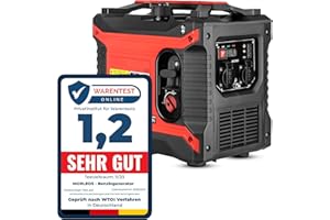 MORLEOS Stromerzeuger Inverter Generator Stromaggregat | 2000W Leistung Stromgenerator Notstromaggregat | 4L Benzin 2x230V ECO-Modus 4-Takt leise
