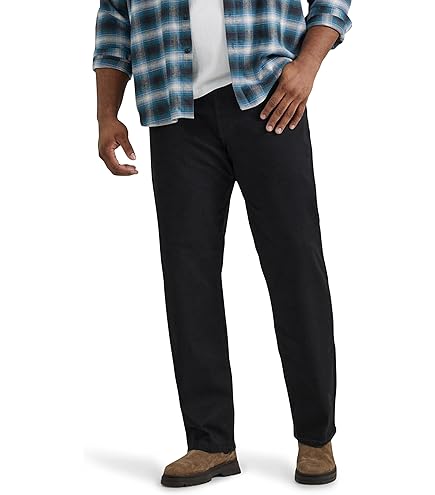Dikke naad herenjeans broek gewassen rechte snit regular stretch grijs