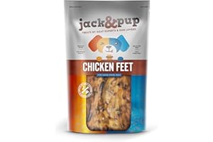 JACK & PUP Jack&Pup Chicken Feet Dog Treats - Nail-Free - Single Ingredient - Grain Free - High Protein Snacks - Easy to Digest Natural Dog Chews(1kg)
