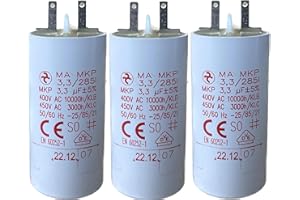 LORTECH Condensador 3,3μF Redondo para persiana o persiana por 3