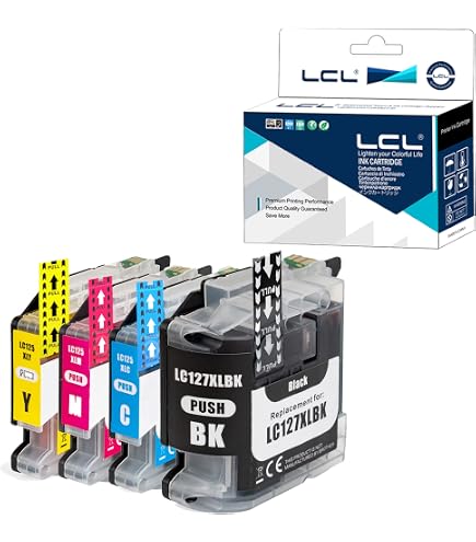 Lot Cartouches Encre Compatibles Brother LC127BK LC125C LC125M LC125Y - Pour MFC-J4410DW Etc.