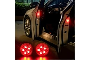 RILOER LED Feux d'avertissement de Porte de Voiture, 2X Voyant d'avertissement de Porte de Voiture LED Étanche de Feux Anti-Collision Ampoules Lampe d'avertissement Automatique Arrêt Rouge