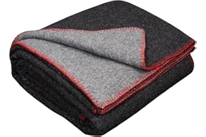 LYHome Travel Blanket - Extra Warm Picnic Throw, Bed Camping Outdoor Wool Blankets, Cozy Soft Throws, Military Army and Garden Outside Use (51x67 in | 130x170 cm | Gray - Dark Gray Double-sided)