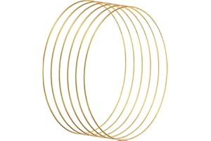 SunAurora 6 Piezas Aros Metal,Aros para Atrapasueños,20 cm Aro Floral De Metal,Atrapasueños Manualidades,Decoración Corona Boda