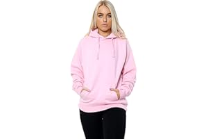 imporio 11 Women Ladies Oversized Pullover Plain Hoodie Top With Out Zip Hoodies Sweatshirt Top Jumper UK 8-24