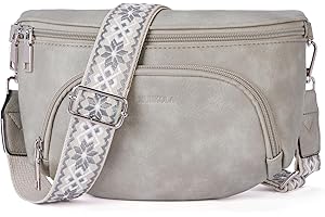 MUIIKOLA Sac à bandoulière pour femme, sac à bandoulière tendance pour femme, sac à bandoulière en cuir végétalien, poche poitrine avec blocage RFID, large sangle amovible et réglable