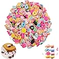 200 pcs Assorted Slime Charms, BOSOIRSOU Cute Candy Sweet Fruits Donut Charms Ornaments Flatback Resin Cabochons for Craft Making Ornament Scrapbooking DIY Crafts Beads Making Supplies - Random Style