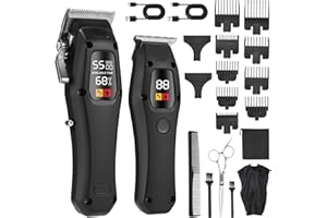 Tixexo Maquina de Cortar Pelo Profesional, Cortapelos Hombre, Cortador Peluquería Clippers Kit, Recortadora de Barba, Maquina de Cortapelos Afeitar Hombre, Negro