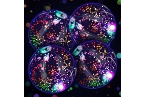DIELIANHUA 4 PCS Ballon Confettis LED, 40 CM Ballon de Plage Gonflable, Ballons de Plage Lumineux, Convient pour Les Fêtes À La Piscine Et À La Plages, Jouets Aquatiques pour Enfants Et Adultes/A