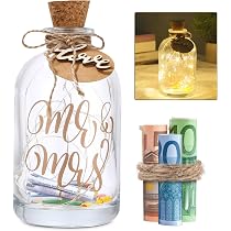 Bouteille LED Lumineuse Mariage Avec Inscription - Lampe Bouteille Romantique, Cadeau Idéal Pour Amoureux Et Jeunes Mariés