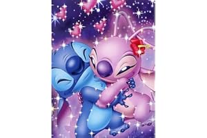 DPHERO 5D Bricolage Stitch Diamond Painting, DIY Dessin Animé Broderie Diamant Painting Kit Complet, Peinture Diamant Artisanat Strass Point de Croix Painting pour Adultes, Enfants 30x40 cm