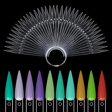 100 Stück Nagel-Probestäbchen Mit Zahlenaufklebern – Fächerförmig, Transparent, Für Nagellack-Display