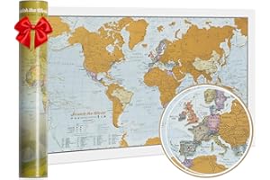 MAPS INTERNATIONAL Scratch the World® travel edition map print - with gift tube - a3 travel sized 42.0 (w) x 29.7 (h) cm