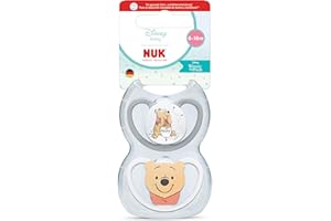 NUK Perfect Match Air Baby Dummies | 6-18 Months | Orthodontic Soothers That Promote Air Flow & Prevent Drool Rash | 95% Baby Acceptance** | Winnie The Pooh | 2 Count