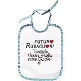 PASSAPAROLA Bavaglino - Bavetta per bimbi (PI064 Futuro rubacuori azzurro)