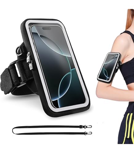 Brassard Sport IPhone 16/15/14/13/12 - Anti-rebond, étanche, Réglable 23-45cm - Pour Running Et Fitness
