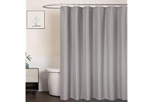 LinTimes Szara zasłona prysznicowa, luksusowa hotelowa, 190 g/m², wytrzymała, gruba poliestrowa zasłona prysznicowa do kąpieli, nadająca się do prania, szara, 180 x 180 cm