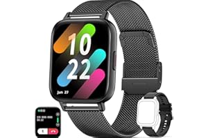 LYQOQYL Reloj Inteligente Hombre, Smartwatch Hombre 2 Correas,Pulsera Actividad Presión Arterial Ritmo Cardíaco Oxígeno Sanguíneo, Regalo Mujer Hombre Android iOS