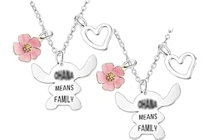 Ghloyza 2Pcs Necklace Gifts Cartoon Means Family Gifts For Best Friends Family Necklace Jewellery Friendship Brthday Gifts For Boy Girl Family Day Cute Necklaces For BFF Women