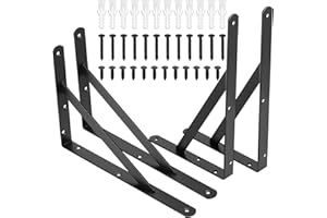 BJBJJIU 4 szt. wsporników do półek, wytrzymałe, wsporniki ścienne do półek, czarne metalowe trójkątne wsporniki do montażu na ścianie, wsporniki do półek pływających, wspornik kątowy 90 stopni (czarne, 30 x