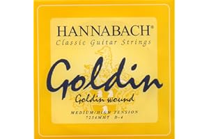 Hannabach Klassikgitarrensaiten Serie 725 Medium/High Tension Goldin - D4