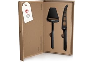 LARS NYSØM Edelstahl Käsemesser & Käsehobel Set I Käsemesser und Käsehobel - Set 2-tlg. (Carbon Black)