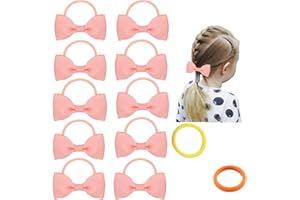 JYCY 10pcs 2 Inches Baby Bows for Girls Baby Hair Bands Baby Hair Bobbles Bows Hair Ties School Hair Accessories Bow Bobbles Fit School Cheerleading Christmas Hairbands (Pinkish complexion)
