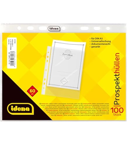 DONAU 1773910PL-00 Brochurehoezen voor documenten, papieren, bestanden, mappen, PP, A4, glashelder, kristallijn, transparante folie, 75 micron/µm, 10 stuks