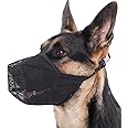Mayerzon Dog Muzzle, Soft Mesh Muzzle for Small Medium Large Dogs, Adjustable Puppy Muzzles for Scavenging Biting Licking and Chewing, Allows Panting and Drinking