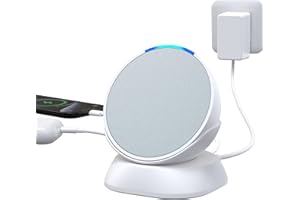 PlusAcc Stand for Pop & Smartphone - Holder Base Station with USB-C and USB-A Charging Port for Earphones & Cell Phones (White)