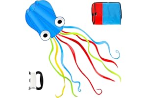 Darryy Cerf Volant Poulpe Grand 4m avec Corde de Cerf-Volant 100m pour Garçons, Filles, Adolescents, Adultes