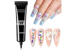 Makartt Nail Gems Rhinestone Glue 3D Nail Gel - 15ml Super Adhesive Nail Gem, Nail Charms Glue for Rhinestones Crystal Stones Jewels, Nail Lamp Required