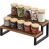 Kundi Rustic Wood Spice Rack Shelf, kitchen organizer r...