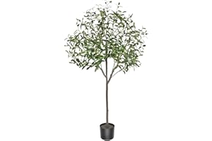 LOMOHOO Sztuczne drzewo oliwne, 150 cm, duże, do użytku wewnątrz, w doniczce, do domu, salonu, sypialni, na balkon, narożnik, biuro, dekoracja na zewnątrz