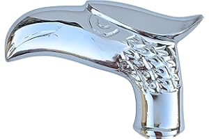 Medieval Replicas EAGLE GIFTS Handmade Eagle Head Shape Metal Walking Stick Handle in Silver Color – Decorative Handles for Wooden Canes