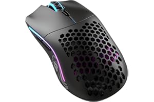 GLORIOUS PC GAMING RACE Glorious Gaming Model O- (Piccolo) Wireless Mouse da gaming senza fili - Superleggero, 65 g, design a nido d'ape, RGB, ambidestro, wireless 2,4 GHz senza lag, fino a 71 ore di batteria - Nero opaco