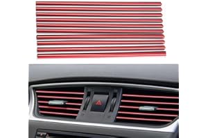 Ryaupy 10 Pièces Bandes Décoration de Sortie d'air Climatisation Voiture Accessoires Voiture, 20cm Moulures de Style Voiture DIY Grille de Ventilation Bandes de Garniture Intérieure