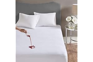 Hafaa Waterproof Mattress Protector 30cm Extra Deep Fitted King Size Mattress Protector Non Noisy & Breathable Terry Towel Mattress Cover (152 x 200 Cm)