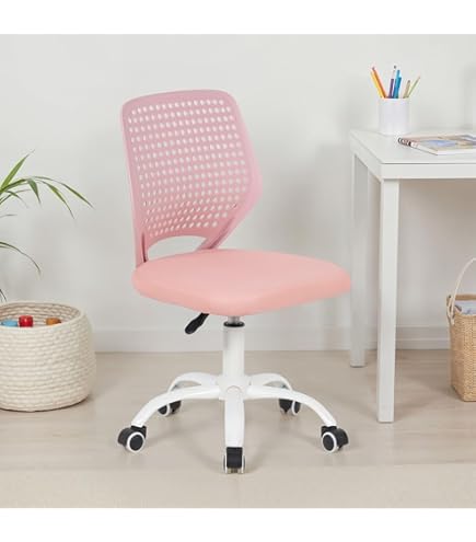 CARO-Möbel Drehstuhl Alpaca Für Kinder Kunstleder In Pink Kinderschreibtischstuhl H Henverstellbar Ergonomisch Mit Lama Motiv Scchreibtischstuhl Auf Rollen