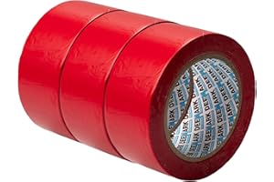 Shadow Foam PVC Floor Marking Tape | Premium Vinyl Safety Marking Tape| For Warehouses, Industry, Shops | 33M Single Roll (Red, Three Pack 50mm)