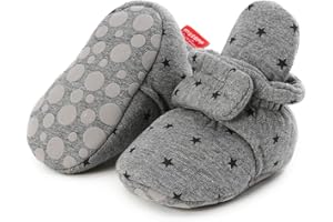 EDOTON Unisex Newborn Winter Boots Warm Stripe Bootie Non-Slip Sole Soft Stay On Ajustable Bootie Sock