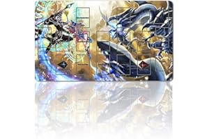 FOUR LEAVES Board Game TCG Play Mats + Gift Free Bag + with Card Zones, YGO Card Game Table Mat Size 60 x 35 cm Compatible with Trading Card Game Mat (YGO-G-3-G)