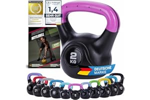 ‎BODY & MIND Body & Mind® Kettlebell Kugelhantel 2-20 kg - Workout Gewicht-Hantel für Kraft-Training - Profi Fitness Schwunghantel aus Kunststoff