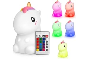 Sweet Ponies Einhorn Lampe - Nachtlicht Einhorn - Silikon Stilllicht - Nachtlicht für Kinder mit Fernbedienung