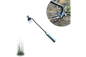 ARVALOLET Garden Weeder Manganese Steel Hand Weeding Removal Puller Sturdy V-shaped Fork Manual Weed Remover Garden Hand Tools