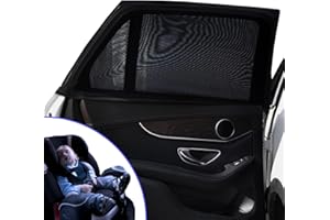 ALVILLER 2 Pack Car Side Window Sunshades for Baby, Elasticity Car Window Sun Shade Stretch for Kids Pets, Universal Car Blackout Blinds Rear Window for Block UV Ray Mosquito (M)