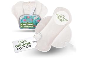 NATISSY Premium Protèges Slip Lavables Réutilisables en Viscose Bio avec Imprimé Antidérapant pour Pertes Blanches (S, x7); Lavables à Haute T°, 100% Respirants, Protection pour Usage Quotidien (Sans PUL)