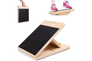 BJNCDIO Schrägbrett und Slant Board Holz, Balance Board, Wadendehner für Physiotherapie, Verstellbares‌ Mobility Board Wackelbrett Therapiekreisel und Gleichgewichtstrainer für Heimtraining & Sportübungen