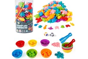 Victse Jeux Montessori 2 3 4 5 Ans, Jouet pour Comptage et Tri, Jeu de Tri Motricité Fine Jouet Educatif Enfants Classification des Couleurs(Animaux Marins)